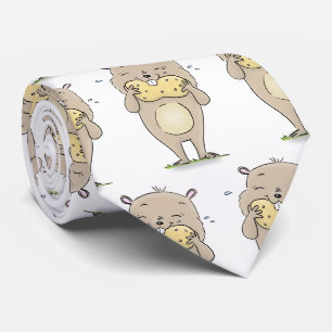 Cravate Un joli hamster souriant avec un dessin animé d'ar