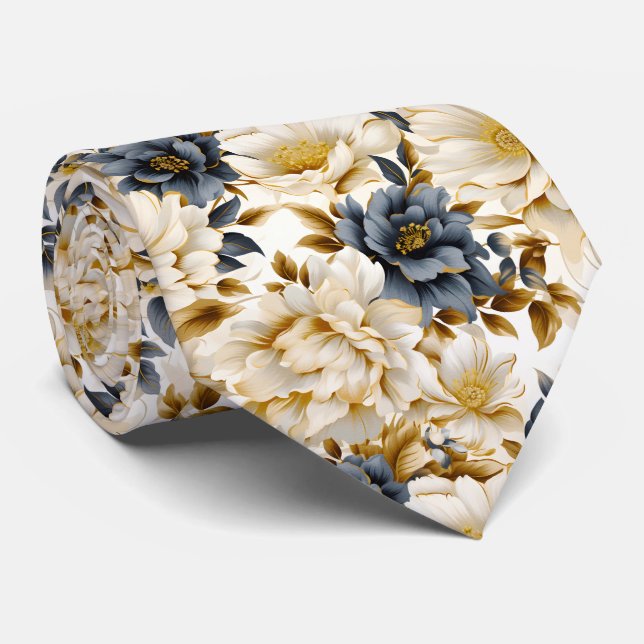 Cravate Un Mariage Floral Series Design 5 (Roulé)