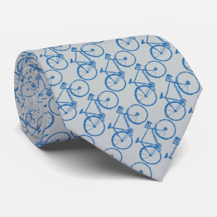 Cravate un motif de vélos bleus