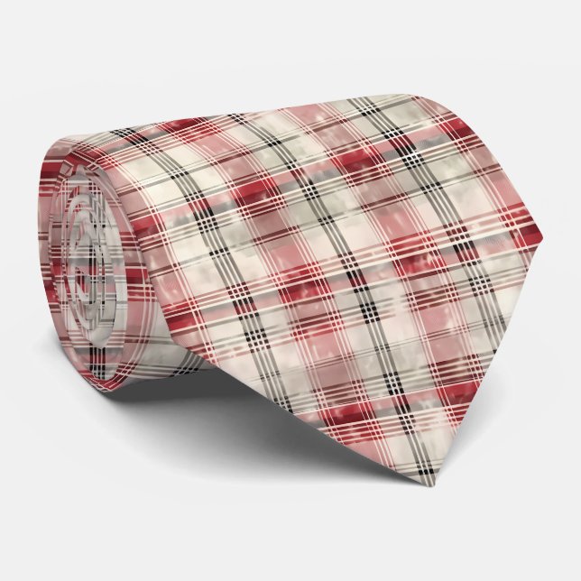 Cravate Un Tartan de Noël Floral Design série #15 (Roulé)