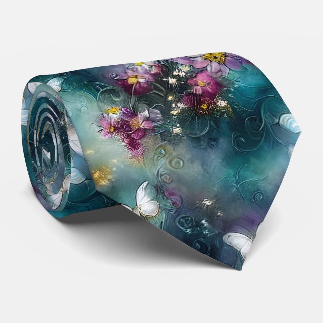 Cravate Une série mystique de papillons 11 (Roulé)