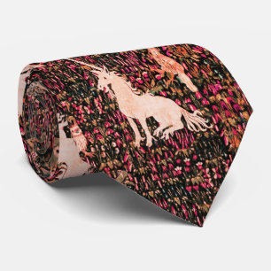 Cravate UNICORN, Animal forestier BESTIAIRE MÉDIÉVAL, Flor
