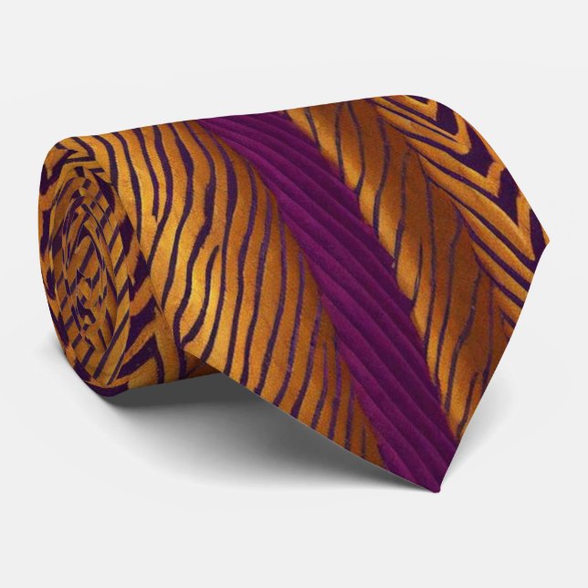 Cravate Unique Luxe Gold Purple (Roulé)