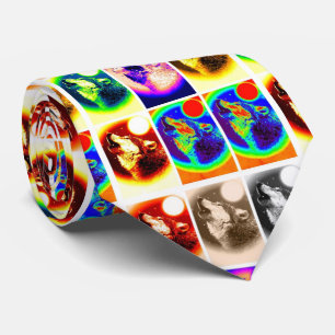 Cravate Unique Moderne Pop Art Style Wolf