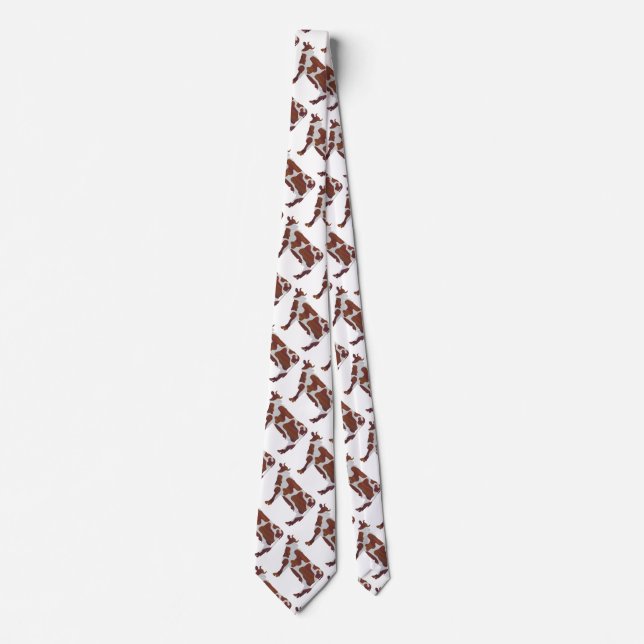 Cravate Vache Brown et blanche Silhouette (Devant)