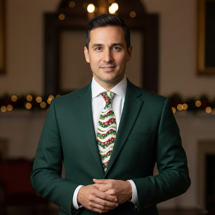 Cravate Vagues de Noël et flocons de neige