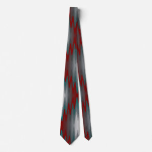 Cravate vagues turquoises de gris bordeaux