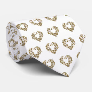 Cravate Valentine en paillettes d'or