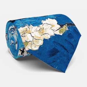 Cravate Van Gogh Almond Blossoms bleu turquoise