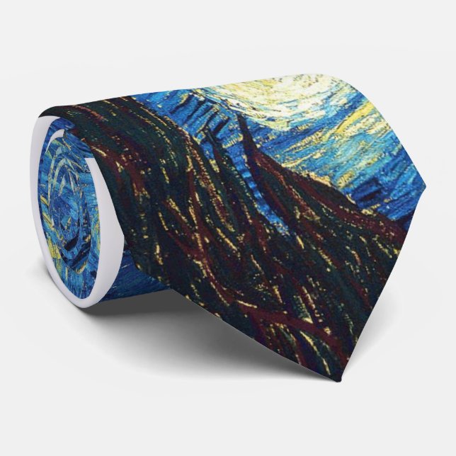 Cravate Van Gogh de nuit étoilée (Roulé)