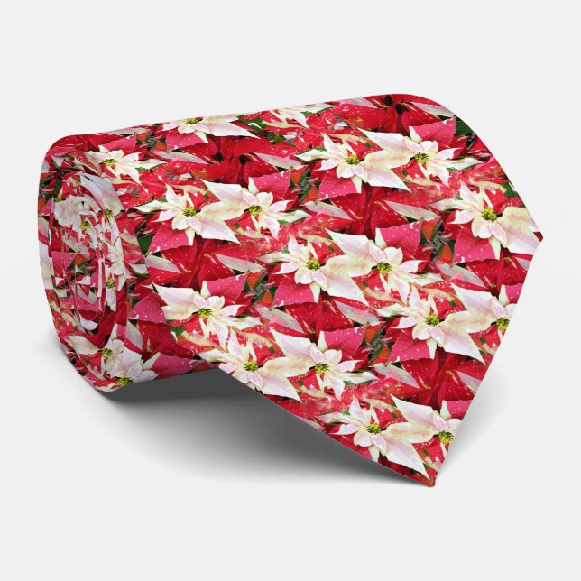 Cravate Variegated Poinsettia Holiday Neck Tie (Roulé)