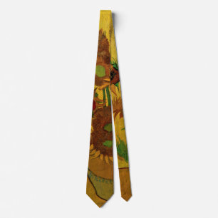 Cravate Vase de fleurs avec 15 tournesols Vincent van Gogh