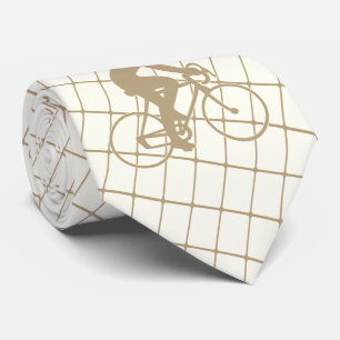 Cravate Vélo Cycliste Vélo à cheval sur Tan Check Necktie
