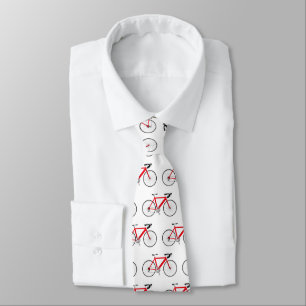Cravate vélo rouge sur blanc