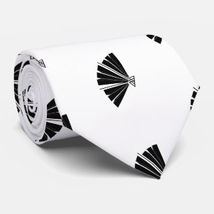 Cravate Ventilateur décoratif noir et blanc pour la Fête d