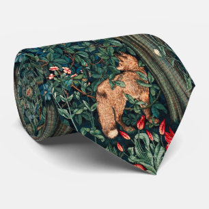 Cravate VERDURE, ANIMAUX FORESTIERS Fox, Hares, Floral ver