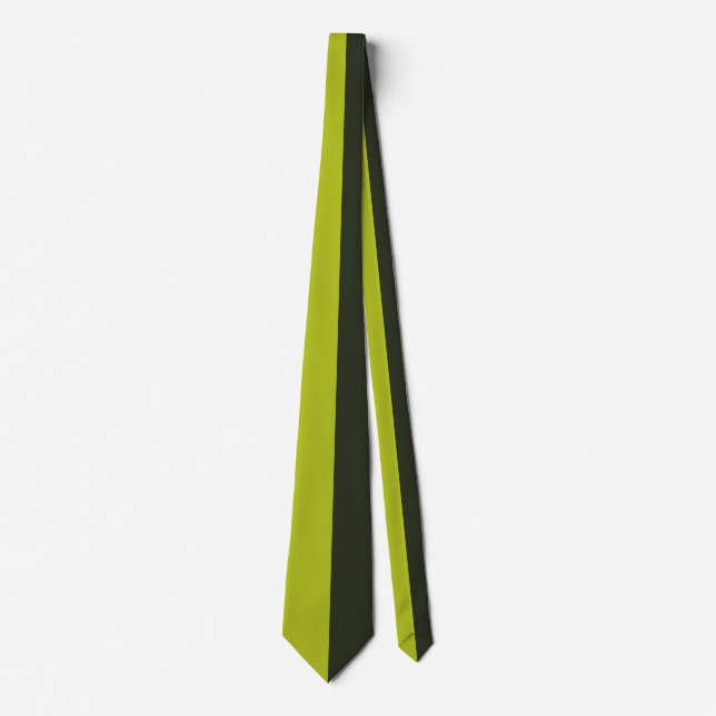 Cravate Vert acide - Noir vert (Devant)