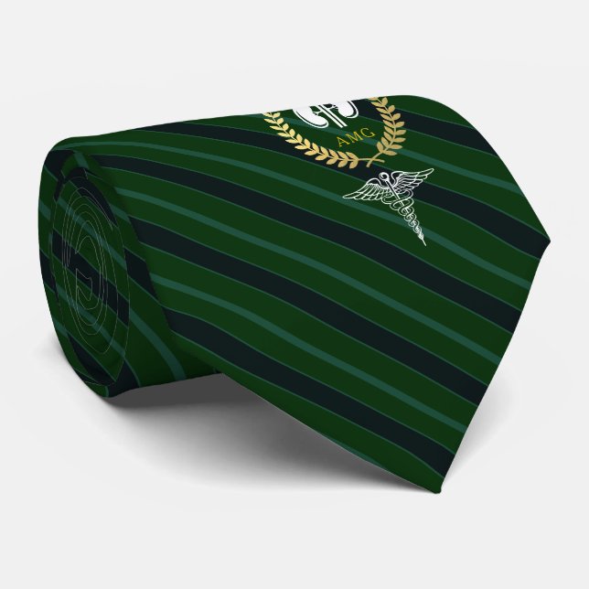 Cravate Vert de coutume de néphrologue du néphrologue | (Roulé)