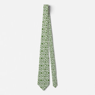 Cravate vert de fleurs
