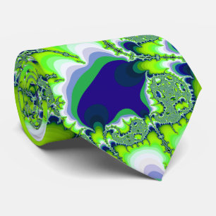 Cravate Vert et bleu de fractale