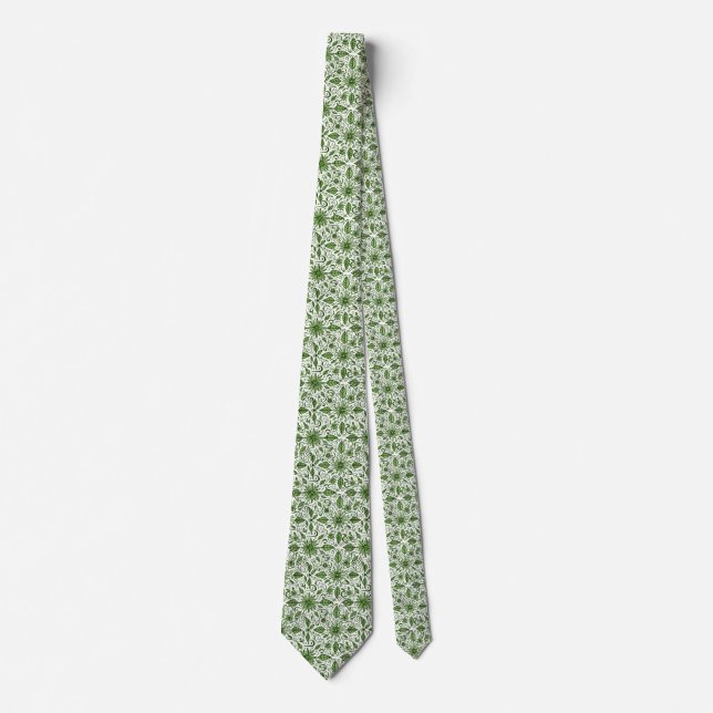 Cravate vert fleurs (Devant)
