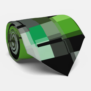 Cravate Vert noir blanc Motif tendance