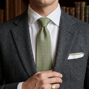 Cravate Vert sauge Jacquard Héritage