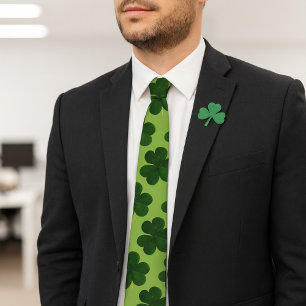 Cravate Vert Shamrock Fête de la Saint-Patrick