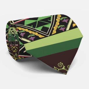 Cravate Vibrant rose et vert tissu Abstrait Art