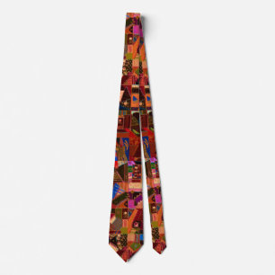 Cravate Vibrant Vintage Crazy Quilt