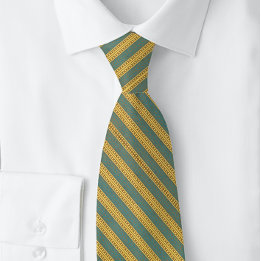 Cravate Victorian Green Yellow Stripes Turquoise Classic