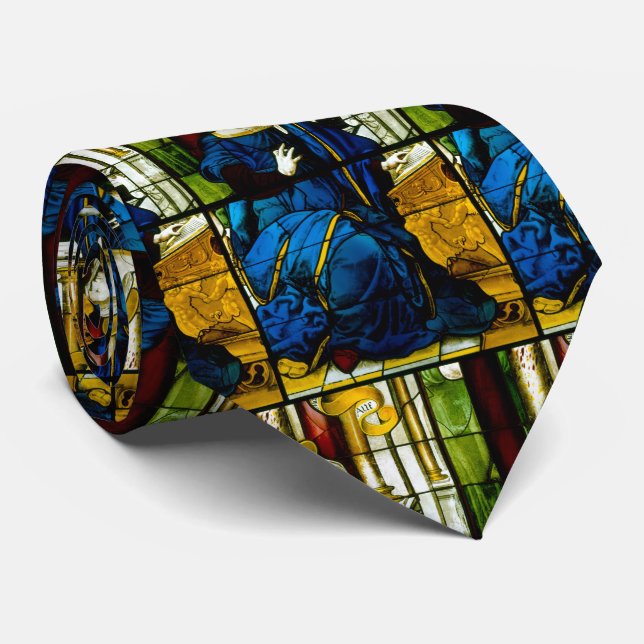 Cravate Vierge Marie Catholique Vitrail (Roulé)