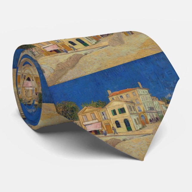 Cravate Vincent van Gogh - Maison Jaune / Rue (Roulé)