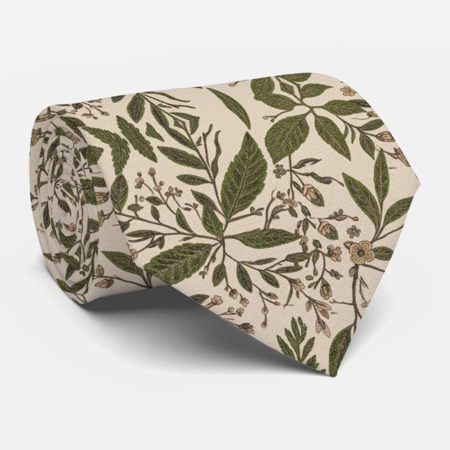 Cravate Vintage Botanical Leaf  (Roulé)