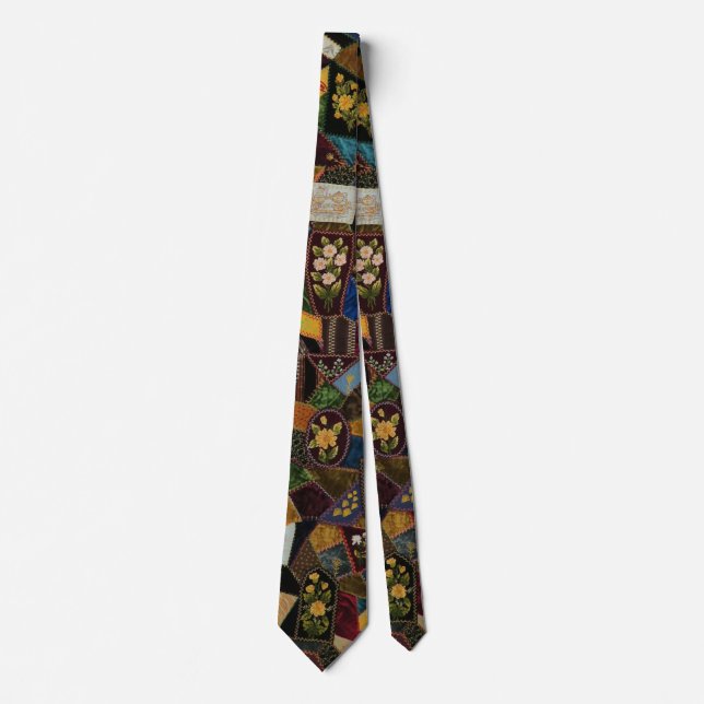 Cravate Vintage Crazy Quilt (Devant)