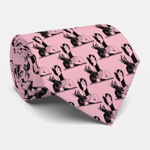 Cravate Vintage Dame Art Déco Avec Des Perles Transp Black