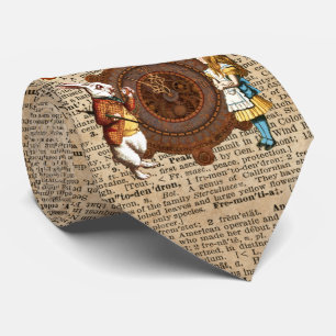 Cravate vintage d'art de dictionnaire d'Alice et