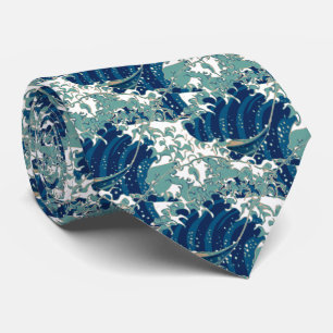 Cravate Vintage de vague japonaise : Style intempo