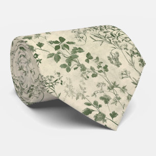 Cravate Vintage Herb Garden Fleur sauvage botanique Mariag