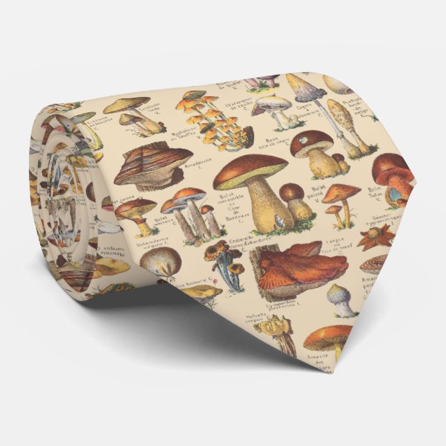 Cravate Vintage illustration de mushrooms (Roulé)