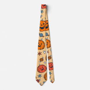 Cravate Vintage Orange Pumpkin   Halloween Graphic