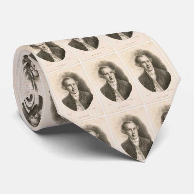 Cravate Vintage portrait illustratif de Joseph Warren (Roulé)