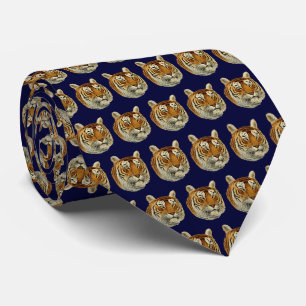 Cravate Vintage Tiger Head Navy Blue BG