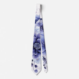 Cravate Violet Aquarelle Peony Mariage Groom