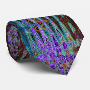 Cravate Violet coloré Super Abstrait rétro Vagues atomique