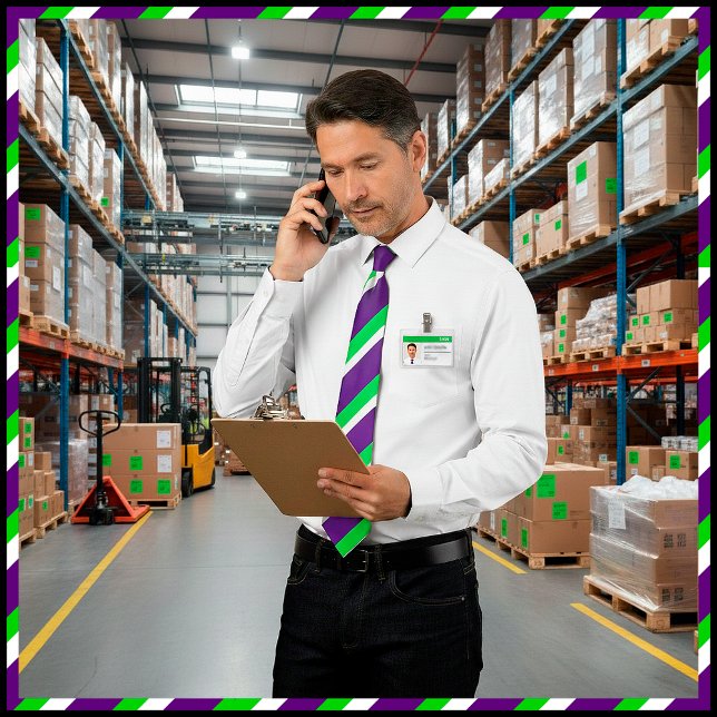 Cravate [Violet et vert] Gras (The back of this tie is set to purple by default but you may change it to any color you like. )