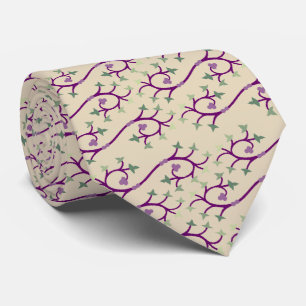 Cravate Violet & Green Vine Design Tie