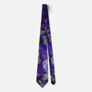 Cravate Violet, gris, noir et bleu Abstrait