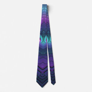 Cravate Violet rencontre Turquoise moderne art fractal abs