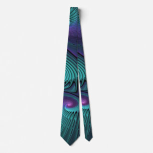 Cravate Violet rencontre Turquoise moderne art fractal abs